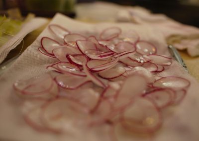 sliced radish